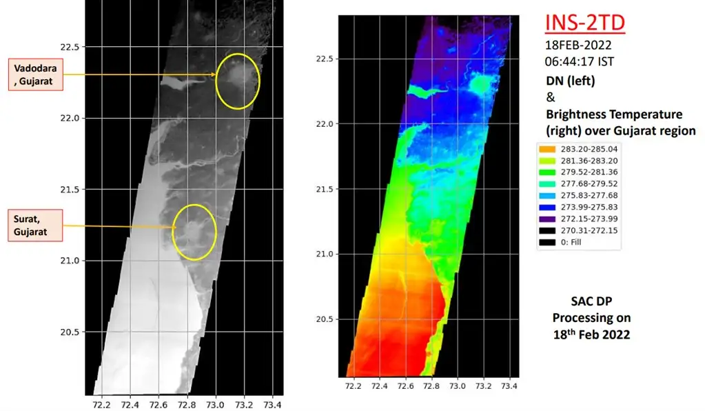 image received from Thermal Imaging Camera onboard INST-2TD