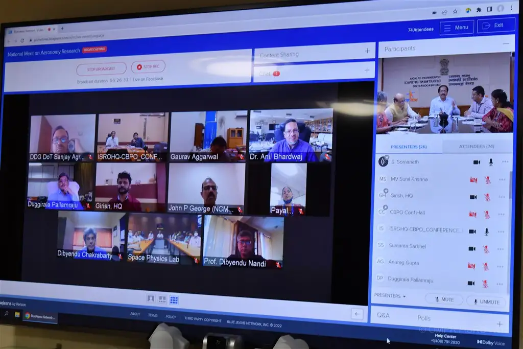  Screen-capture of the virtual mode inauguration of the one-day National workshop on Aeronomy research