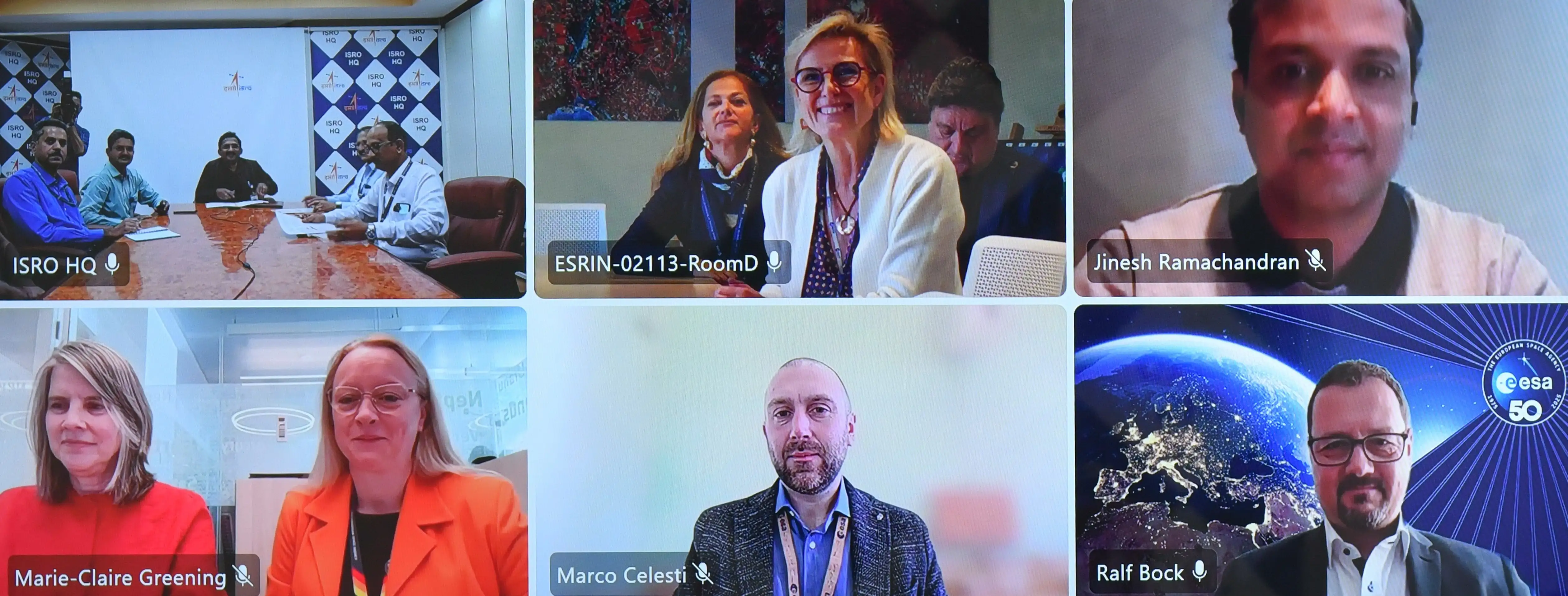 Ms Simonetta Cheli, Director, EO Programmes, ESA (Second from top left) offering remarks
                                            
