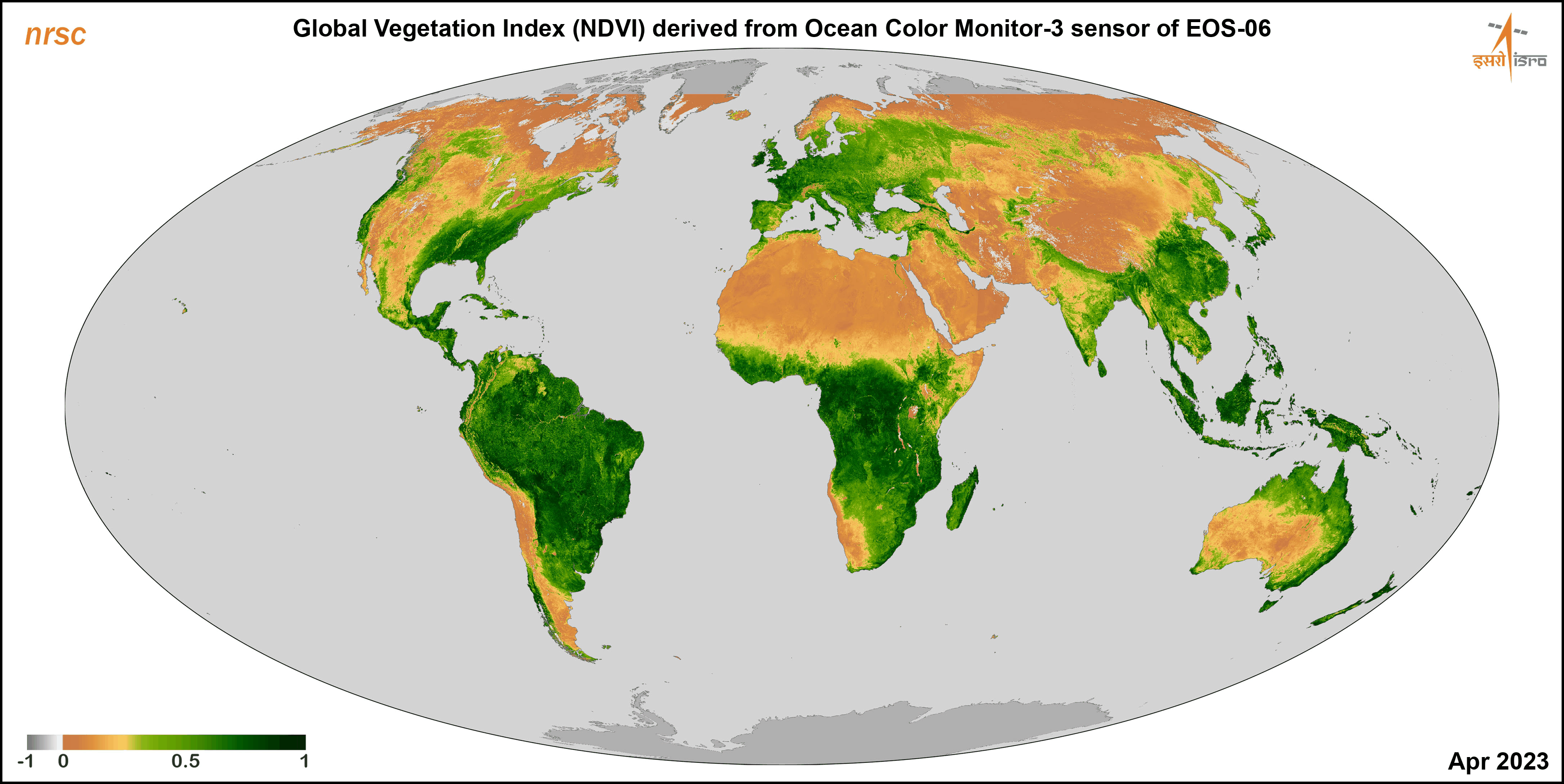  Ocean Colour Monitor-3(OCM-3) Satellite Imagery and Vegetation  Dynamics: Unveiling Global Patterns