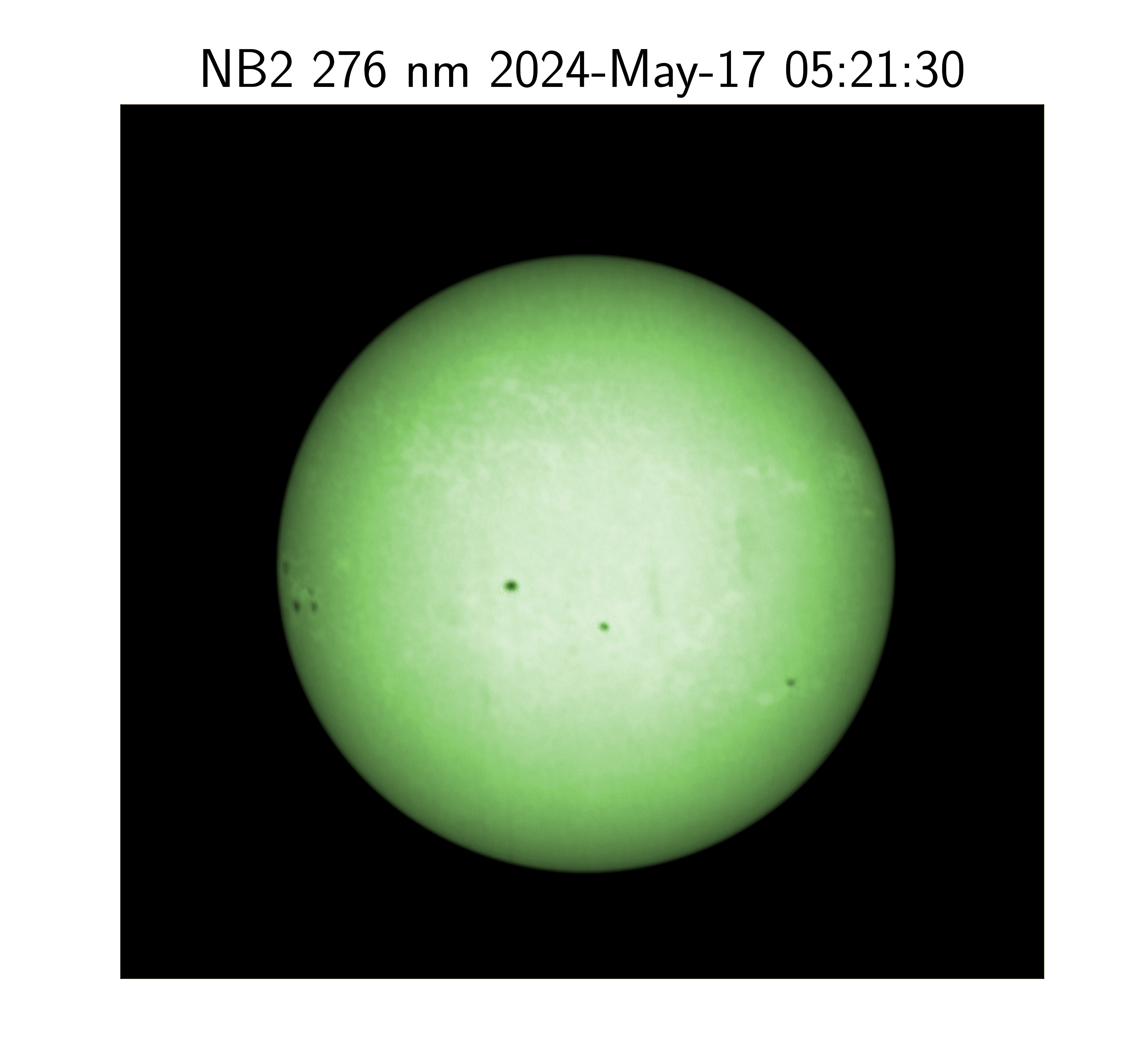 Figure 3: Sun image in Narrow Band 276 nm (NB2)