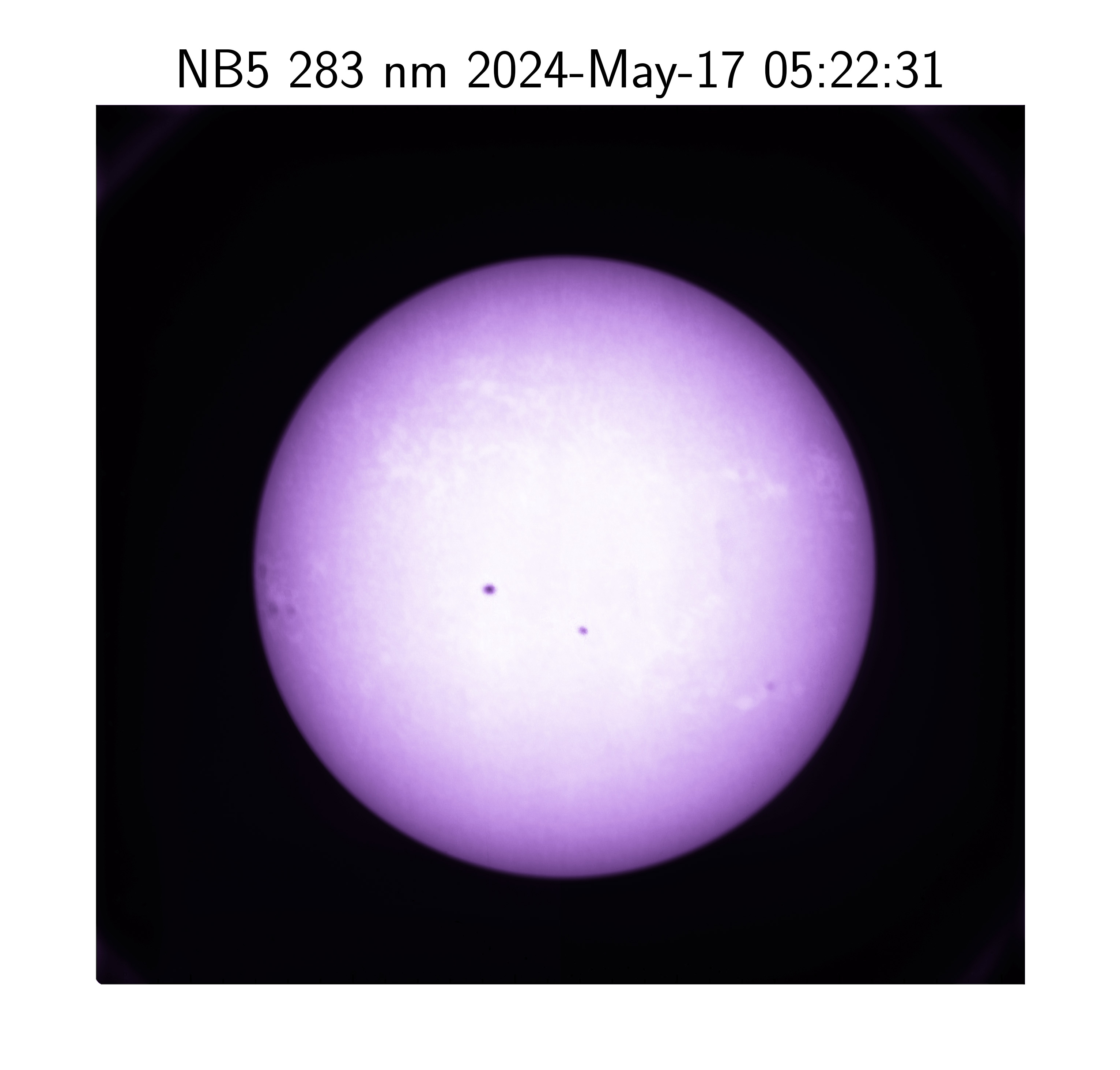 Figure 4: Sun image in Narrow Band 283 nm (NB5)