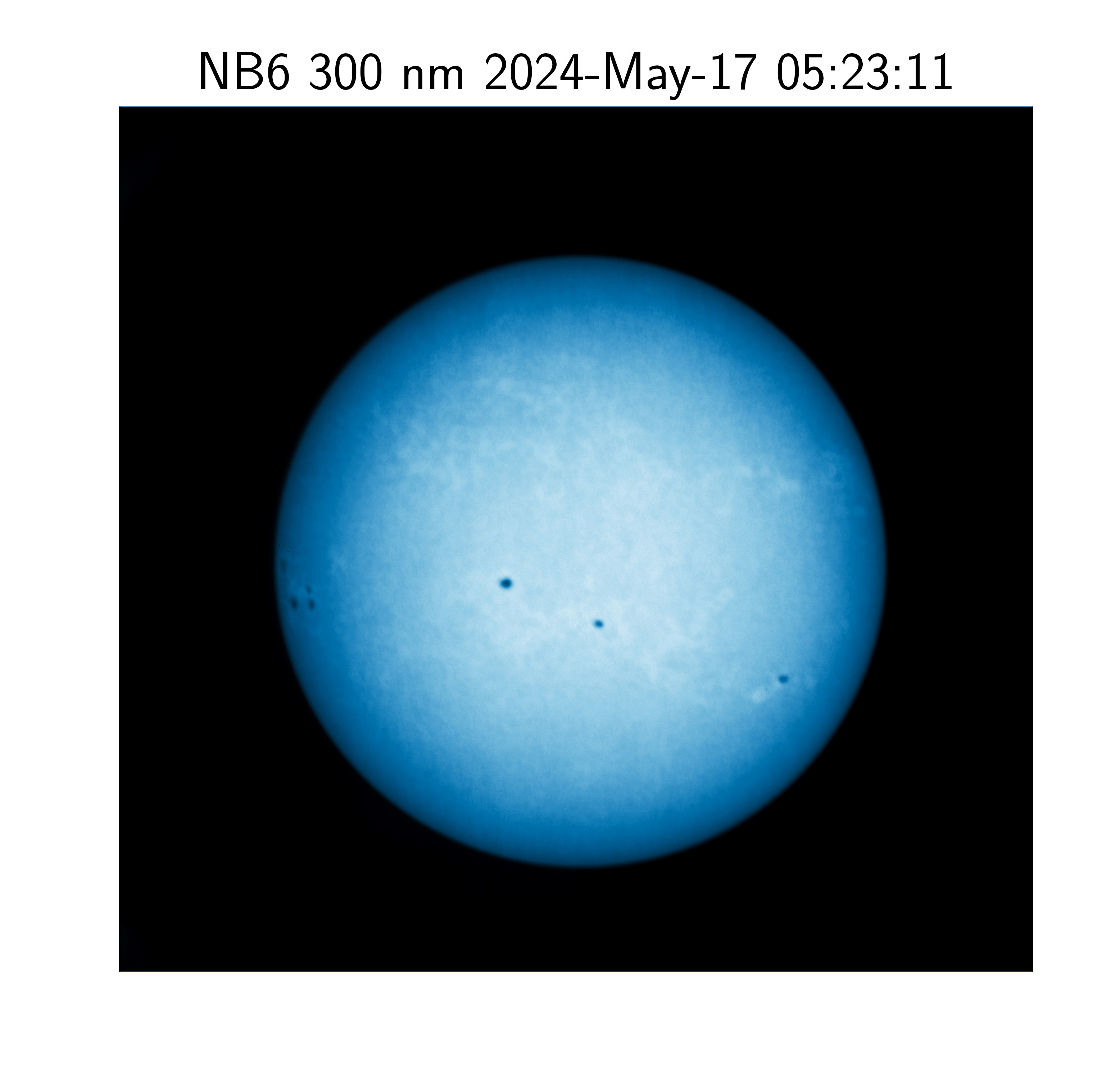 Figure 5: Sun image in Narrow Band 300 nm (NB6)