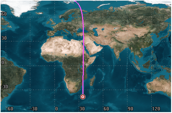 The final ground trace of LVM3 M3 Cryogenic Upper Stage  before atmospheric re-entry  and the probable impact point