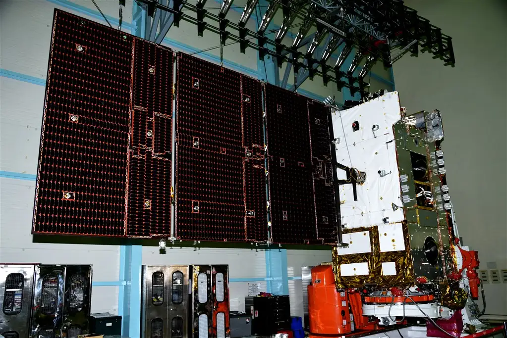 GSAT-31 during North Solar Panel deployment test