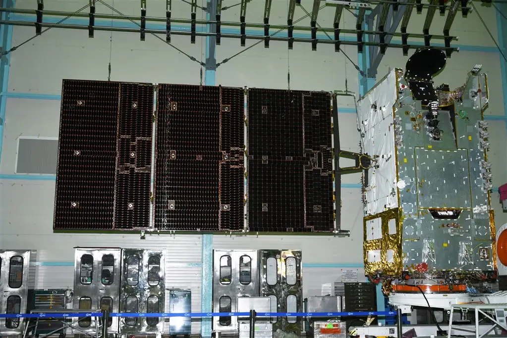 GSAT-31 during South Solar Panel deployment Test