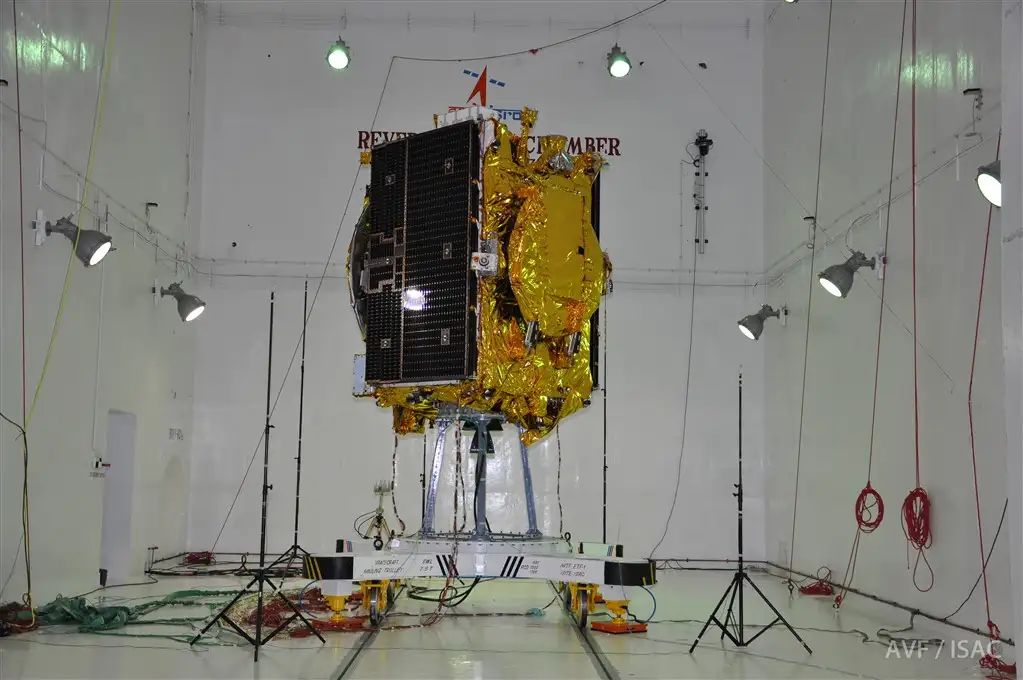 GSAT-9 undergoing Acoustic test