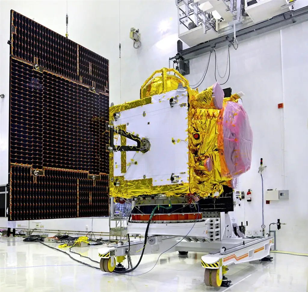  IRNSS-1D Undergoing Solar Panel Deployment test