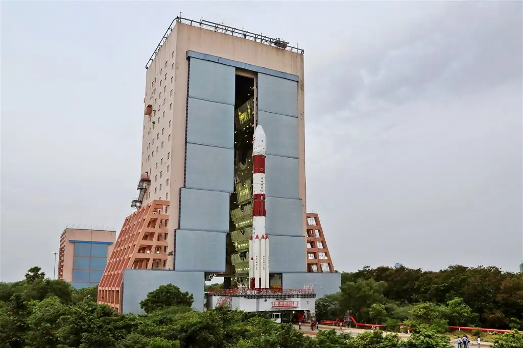 Fully integrated PSLV-C34 with all the Spacecrafts is being moved out of Vehicle assembly building to second launch...