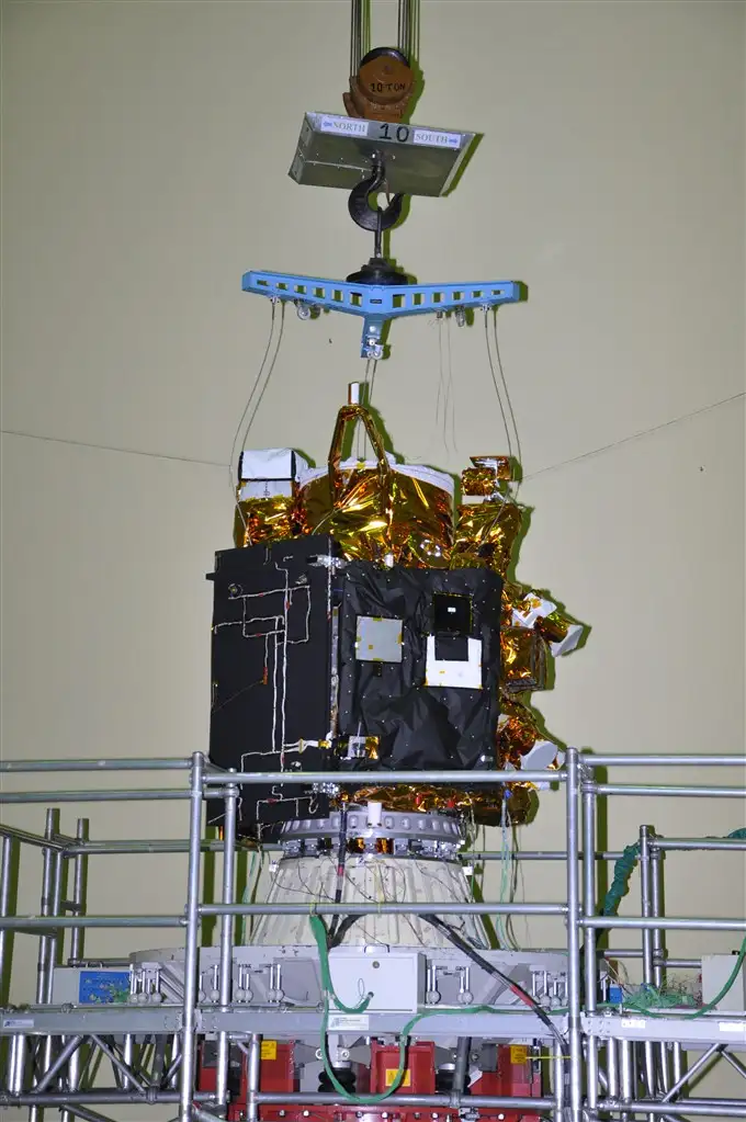 Spacecraft under going Vibration test at ISAC, Bengaluru