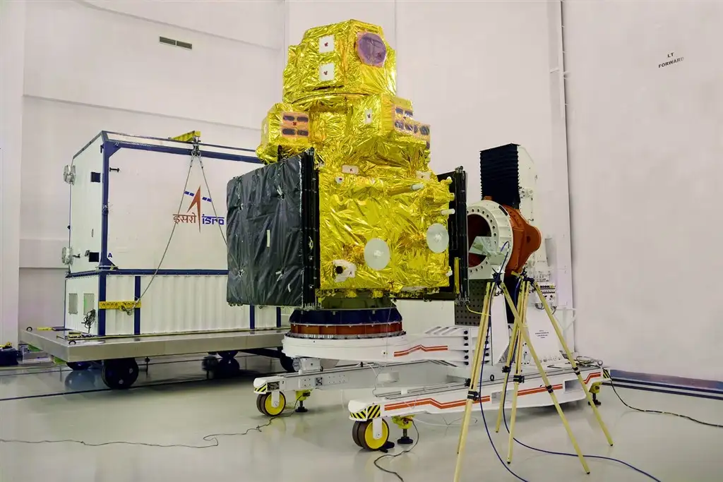 RESOURCESAT-2A in a clean room following its removal from the container