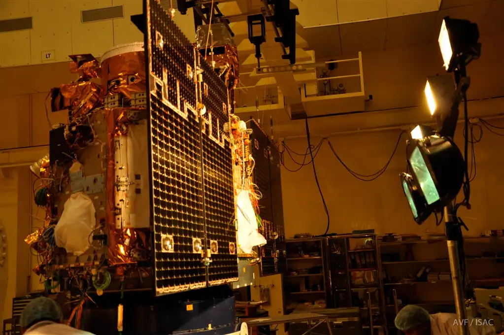 Spacecraft undergoing Solar Panel Illumination Test