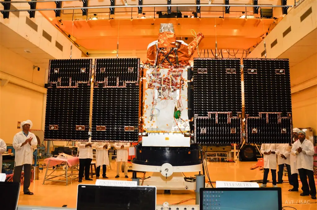 Cartosat-2 Series Satellite undergoing Panel Deployment Test