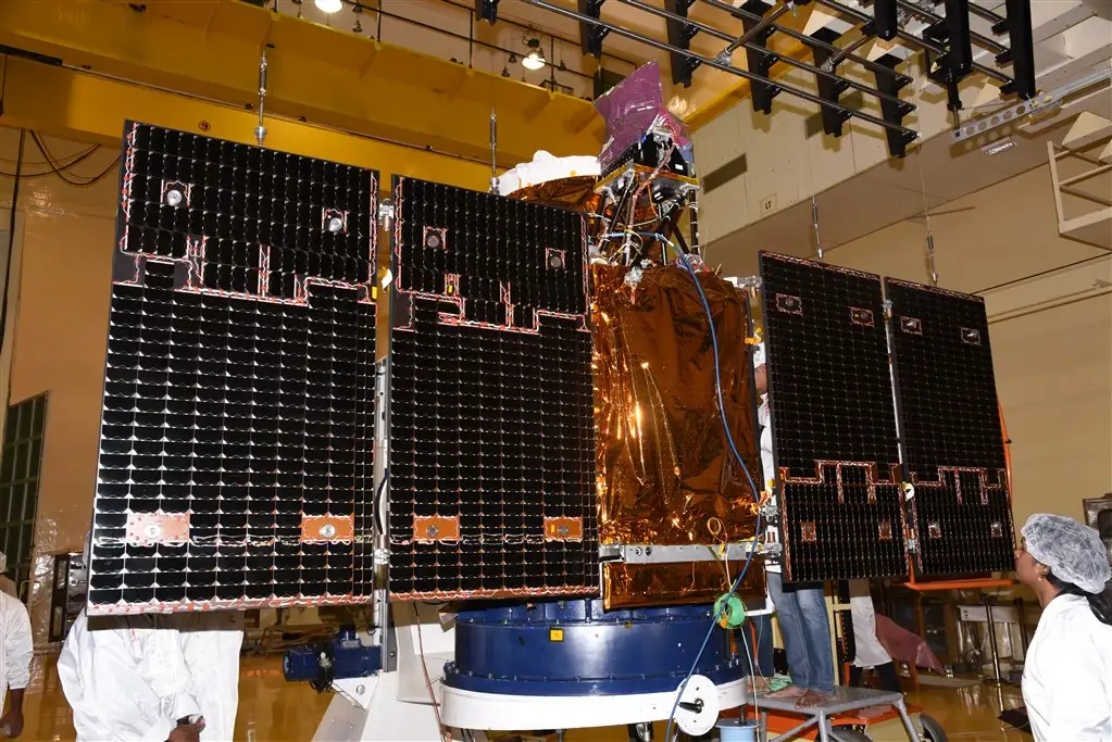 Cartosat-2 Series Satellite undergoing Solar Panel Deployment Test