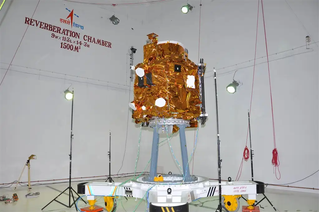 Cartosat-2 Series Satellite undergoing Accoustic Test