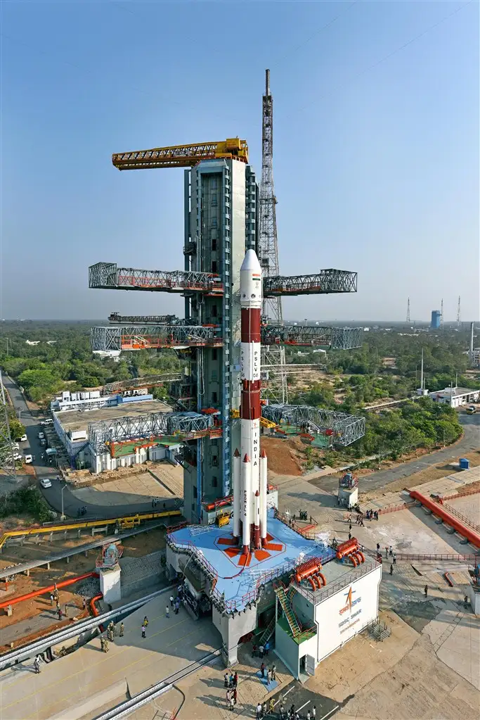 Another view of PSLV-45 at the Umbilical Tower