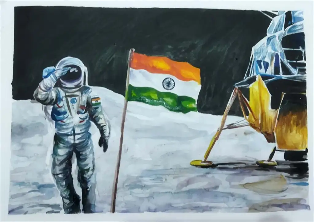 Pictures/paintings by students on the occasion of International Moon Day online quiz competition held on 20 /07/2022