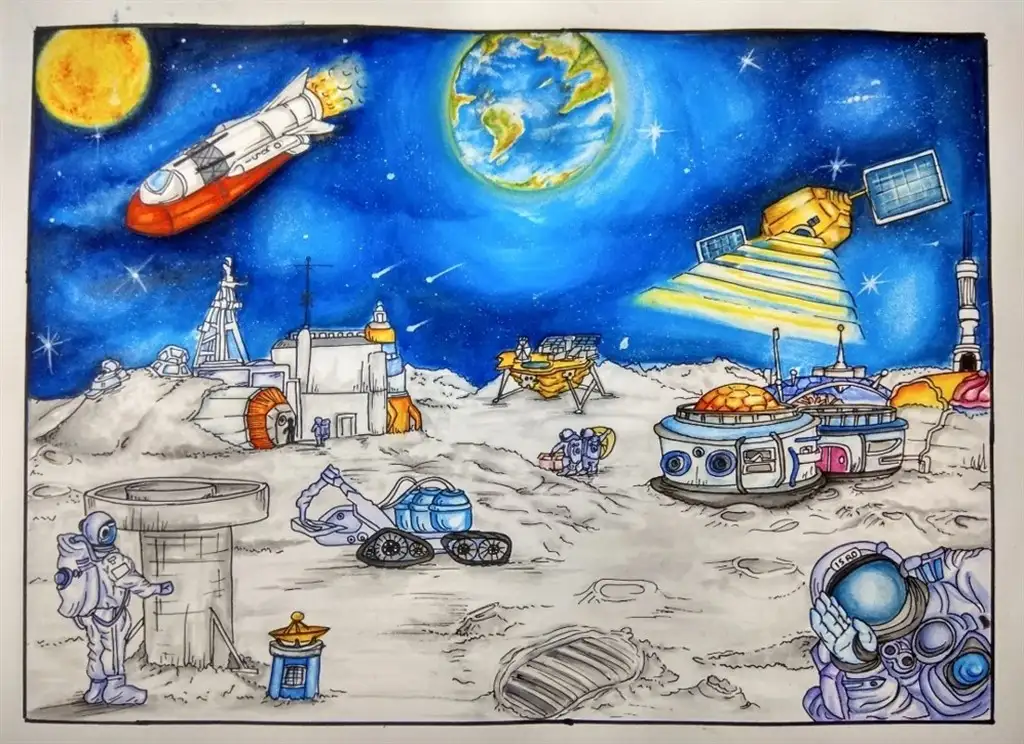 Pictures/paintings by students on the occasion of International Moon Day online quiz competition held on 20 /07/2022