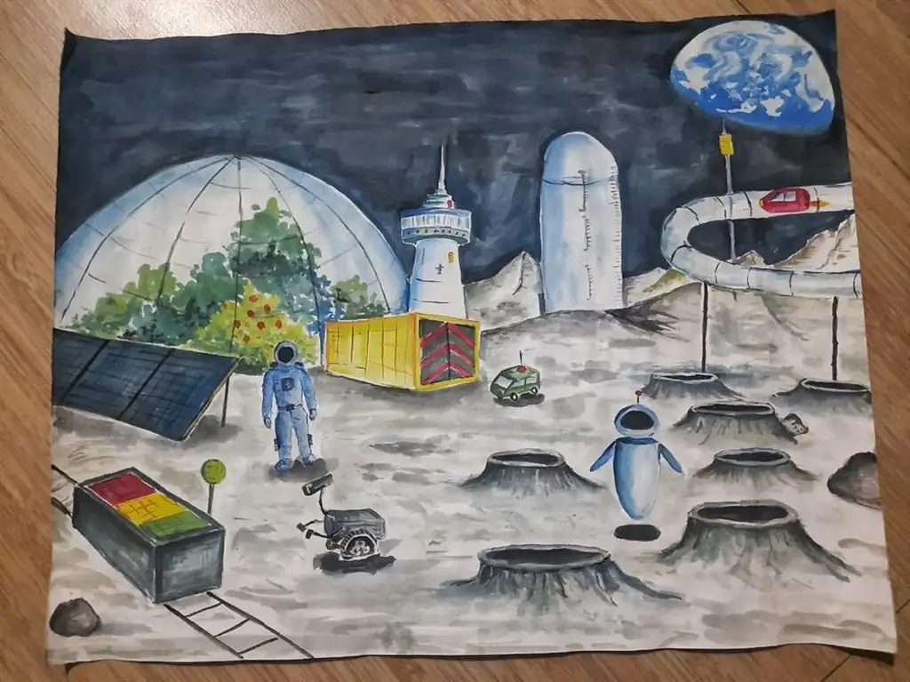 Pictures/paintings by students on the occasion of International Moon Day online quiz competition held on 20 /07/2022