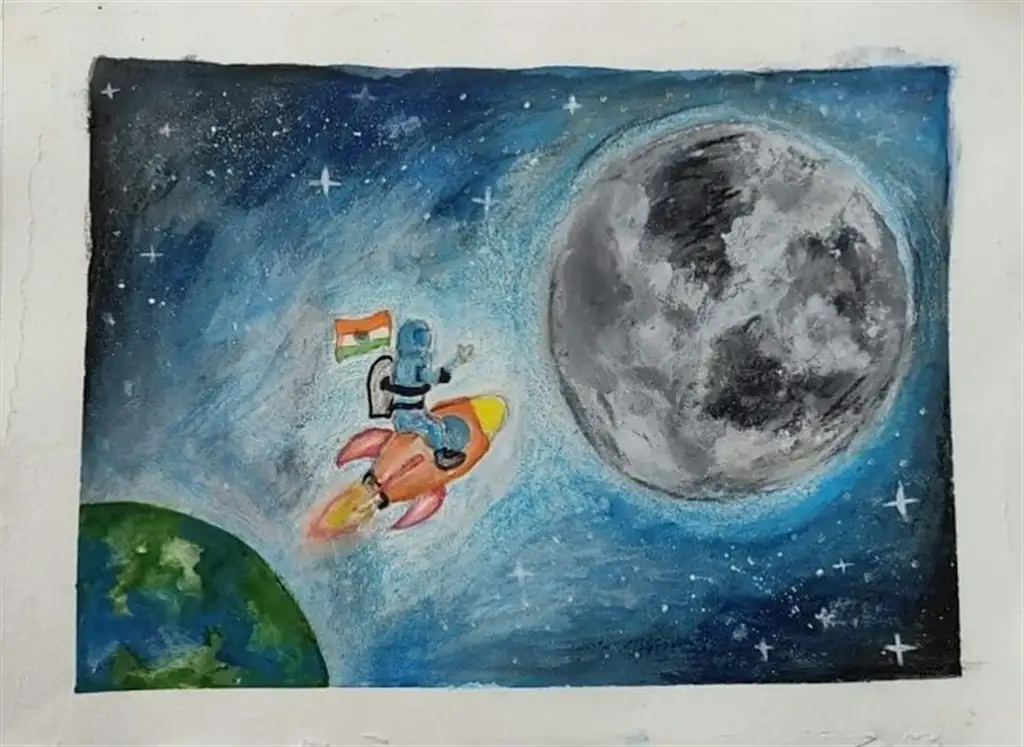 Pictures/paintings by students on the occasion of International Moon Day online quiz competition held on 20 /07/2022