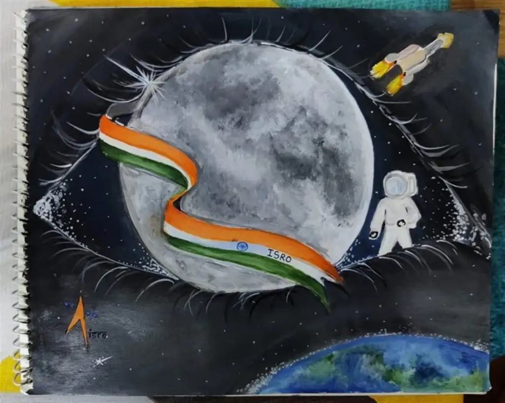 Pictures/paintings by students on the occasion of International Moon Day online quiz competition held on 20 /07/2022