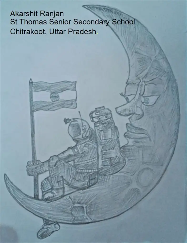 Pictures/paintings by students on the occasion of International Moon Day online quiz competition held on 20 /07/2022